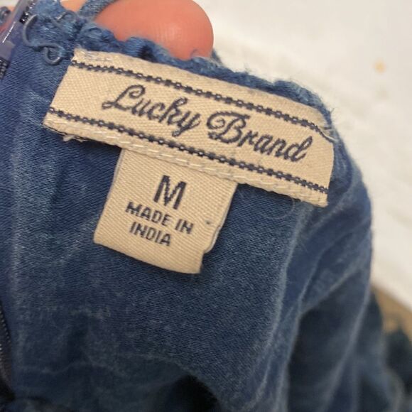 Lucky Brand Eyelet Bin Midi Dress Medium - Picture 2 of 6